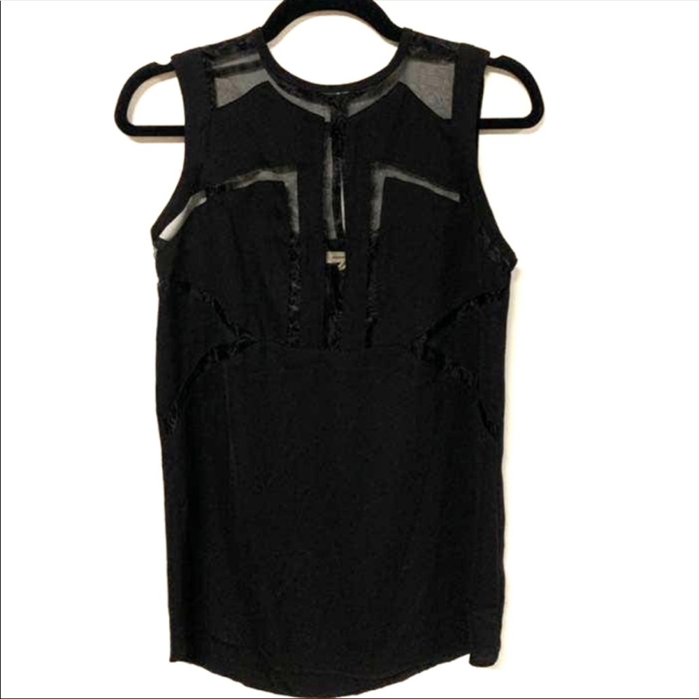 SILENT + NOISE BLACK MESH INSERT DRESS